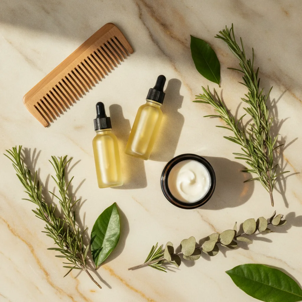 Tressova ritual products laid flat on a marble surface